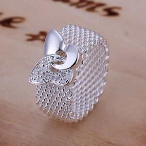 NEW 925 sterling silver mesh ring